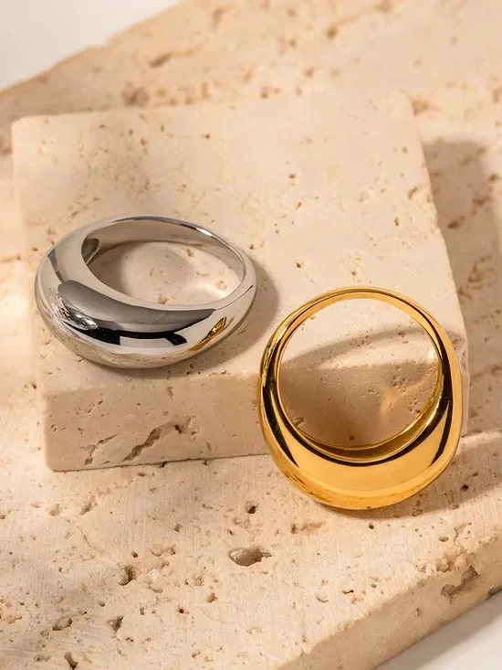 SIZE 8 | 18K Gold Plated Chunky Dome Ring - Picture 10 of 11